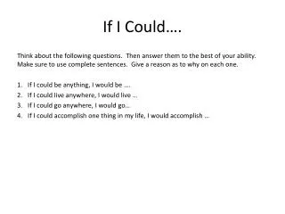 if i could