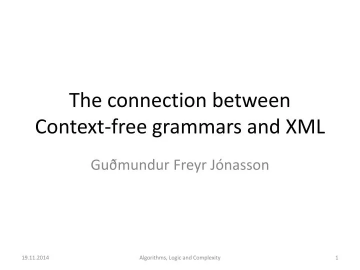 the connection between context free grammars and xml