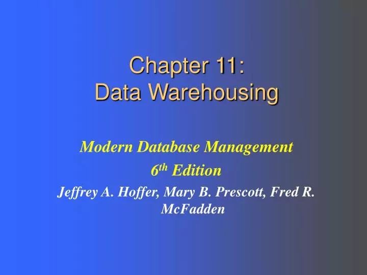 chapter 11 data warehousing