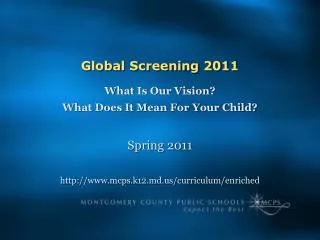 Global Screening 2011