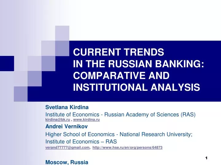 current trends in the russian banking comparative and institutional analysis