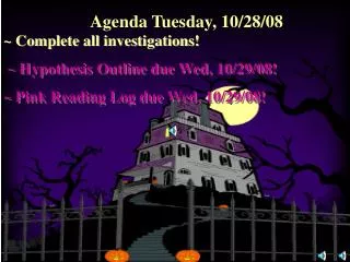 Agenda Tuesday, 10/28/08