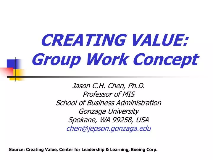 creating value group work concept