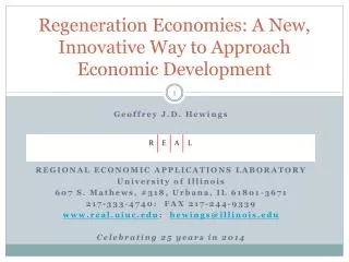 Regeneration Economies: A New, Innovative Way to Approach Economic Development