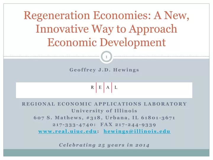 regeneration economies a new innovative way to approach economic development