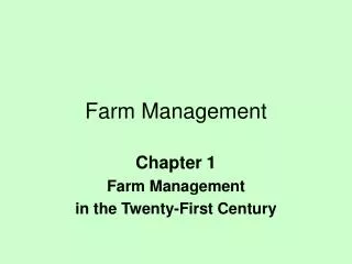 Farm Management