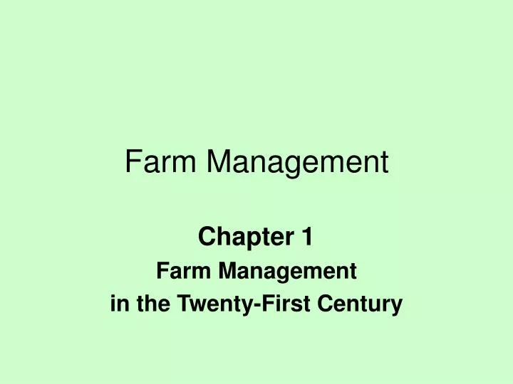 farm management