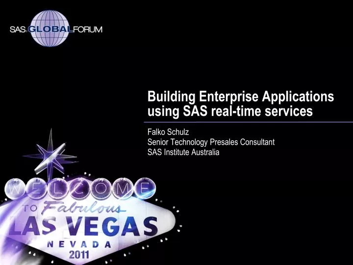 building enterprise applications using sas real time services