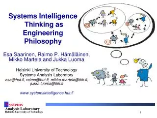 Systems Intelligence Thinking as Engineering Philosophy