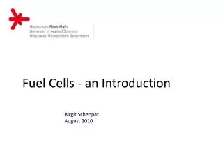 Fuel Cells - an Introduction