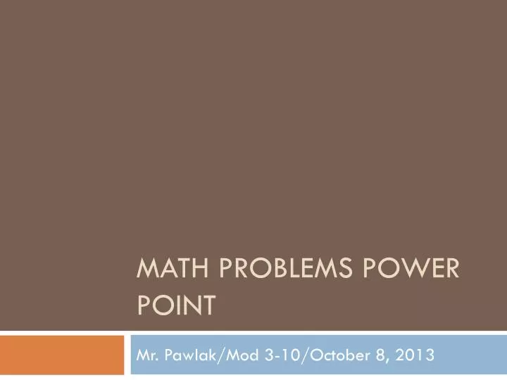 math problems power point