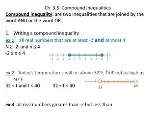 Ch. 3.5 Compound Inequalities