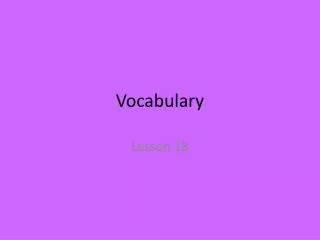 Vocabulary