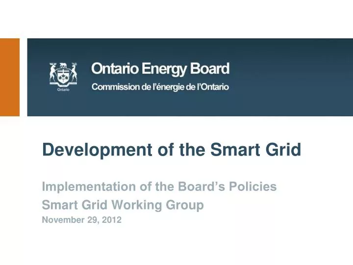 development of the smart grid
