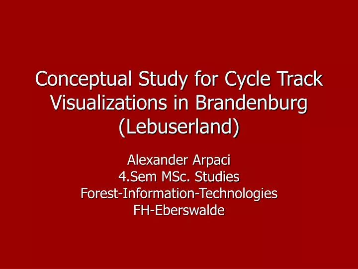conceptual study for cycle track visualizations in brandenburg lebuserland