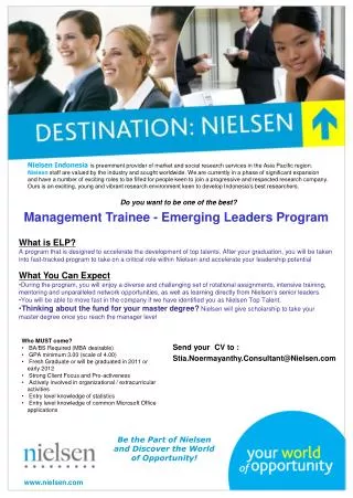 Management Trainee - Emerging Leaders Program