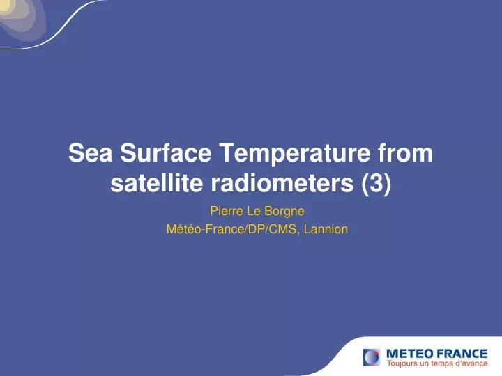 sea surface temperature from satellite radiometers 3