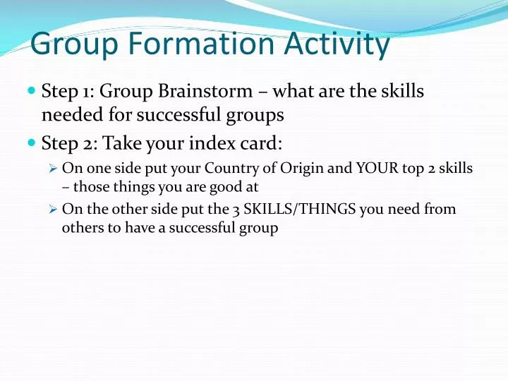 group formation activity