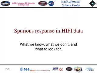 Spurious response in HIFI data