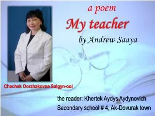 a poem My teacher by Andrew Saaya