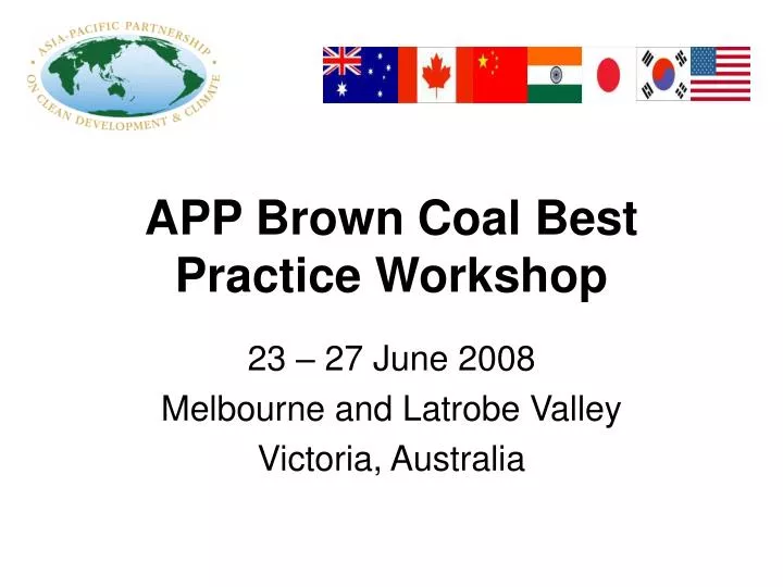 app brown coal best practice workshop