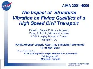 The Impact of Structural Vibration on Flying Qualities of a High Speed Civil Transport