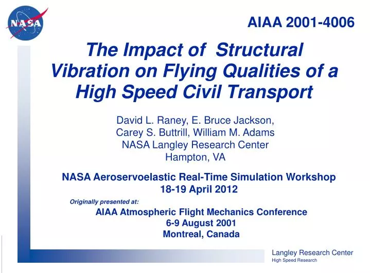 the impact of structural vibration on flying qualities of a high speed civil transport