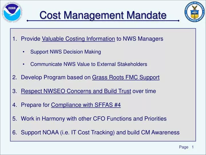 cost management mandate