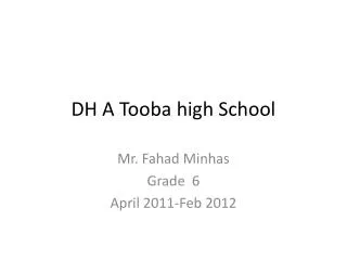 DH A Tooba high School
