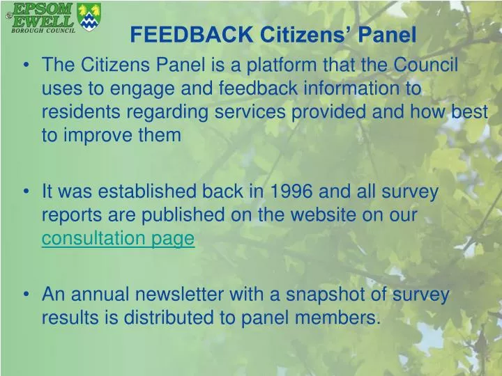 feedback citizens panel