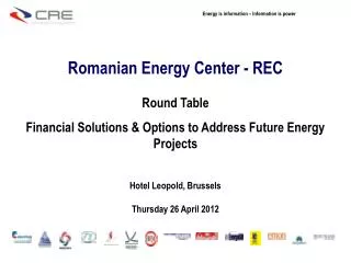 Romanian Energy Center - REC Round Table