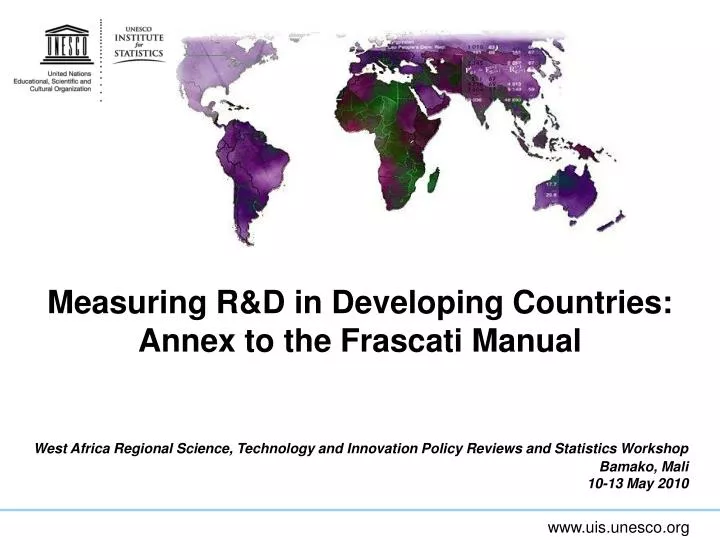 measuring r d in developing countries annex to the frascati manual