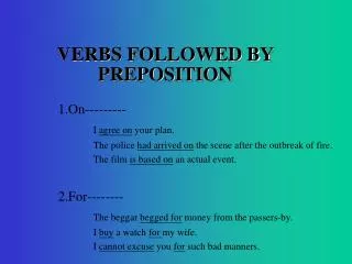 VERBS FOLLOWED BY PREPOSITION