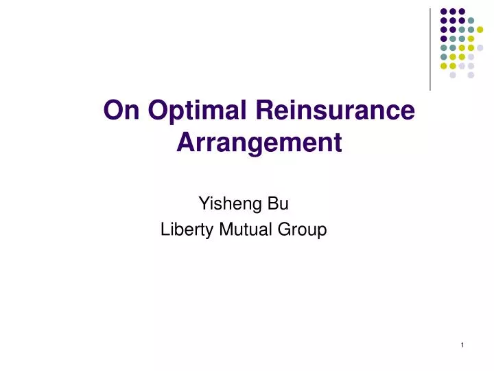 on optimal reinsurance arrangement