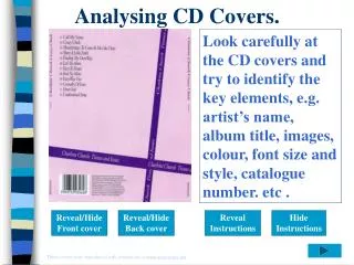 Analysing CD Covers.