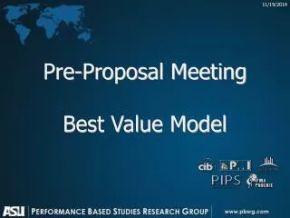 Pre-Proposal Meeting Best Value Model