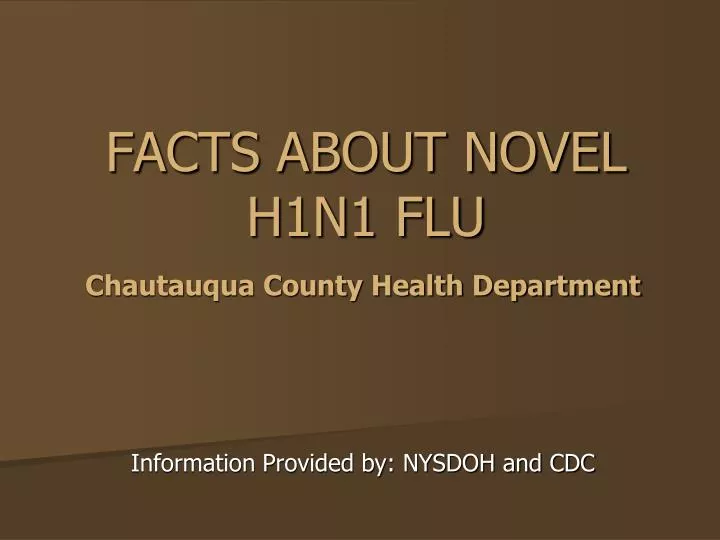 facts about novel h1n1 flu