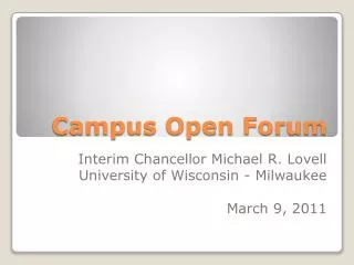 Campus Open Forum