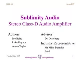 Sublimity Audio Stereo Class-D Audio Amplifier