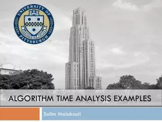 Algorithm Time Analysis Examples