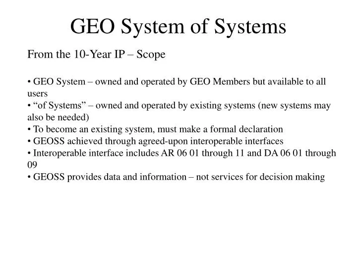 geo system of systems