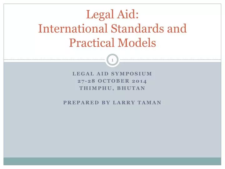 legal aid international standards and practical models