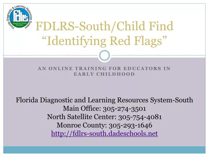 fdlrs south child find identifying red flags