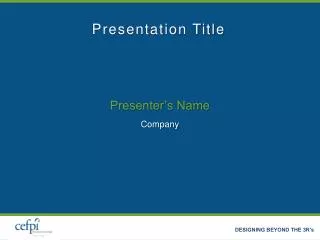 presenter s name company