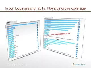 In our focus area for 2012, Novartis drove coverage