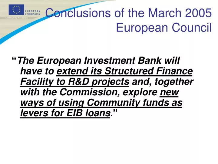 conclusions of the march 2005 european council