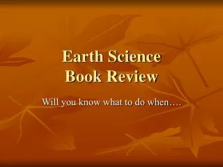 Earth Science Book Review