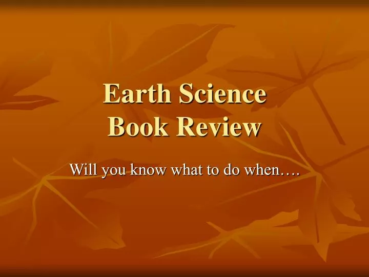 earth science book review