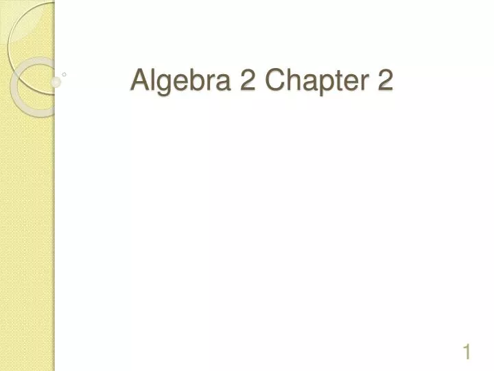 algebra 2 chapter 2