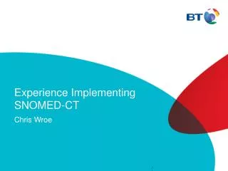Experience Implementing SNOMED-CT